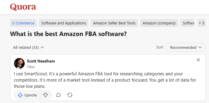 SmartScout Quora Discussion